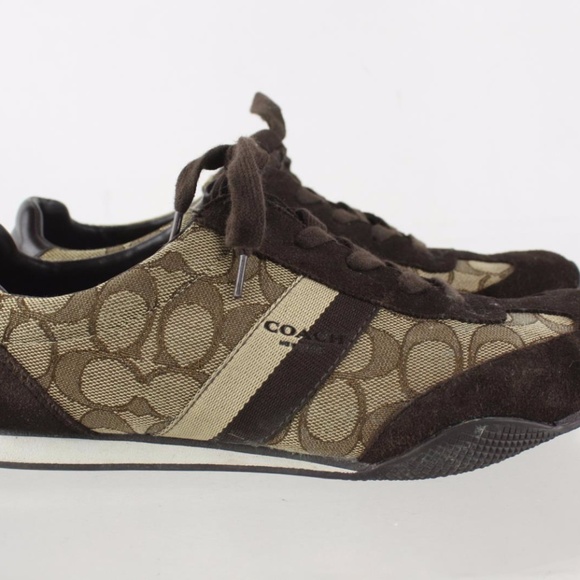 Coach Shoes - Coach Kelson Brown Signature Suede Canvas Lace Up